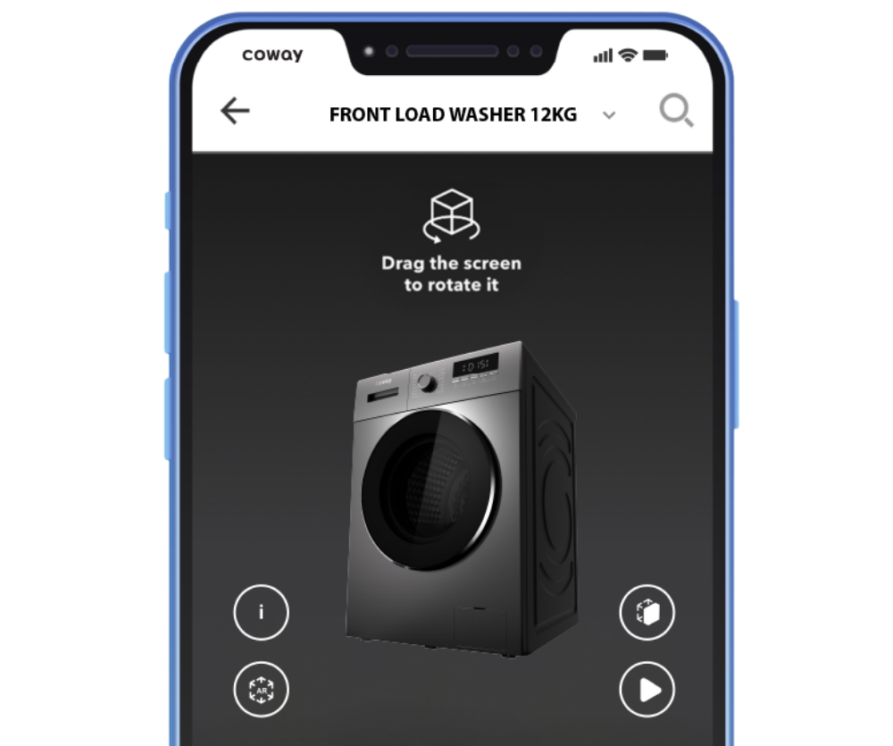 Screenshot Of Coway AR App - Washer